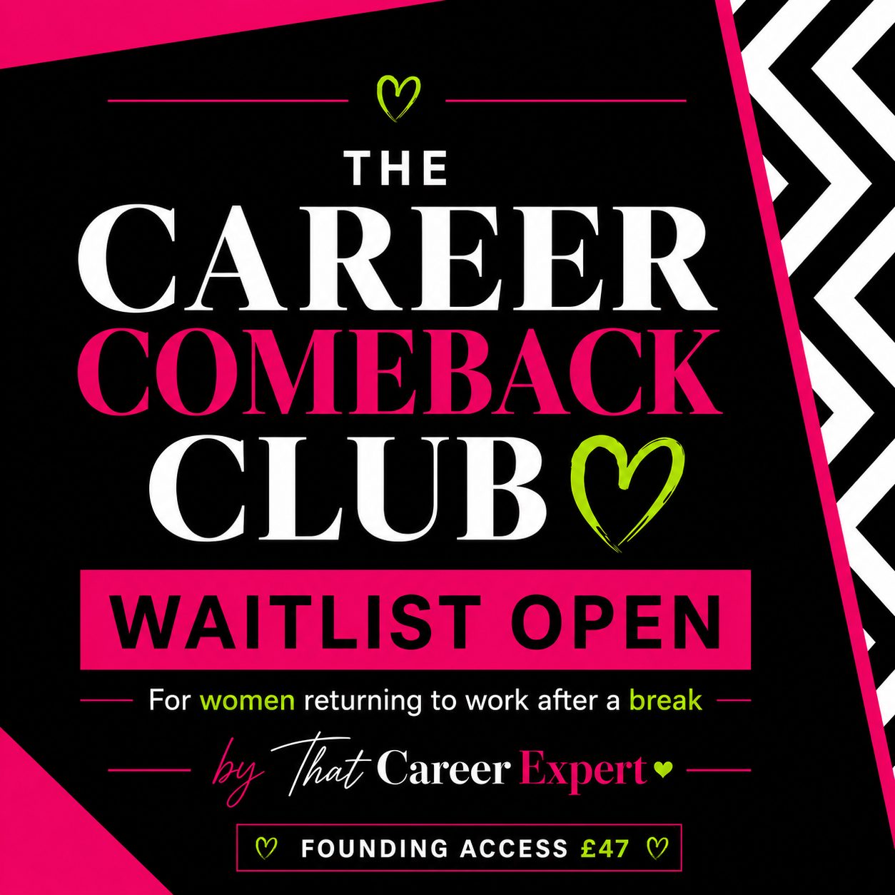The Career Comeback Club, waitlist open